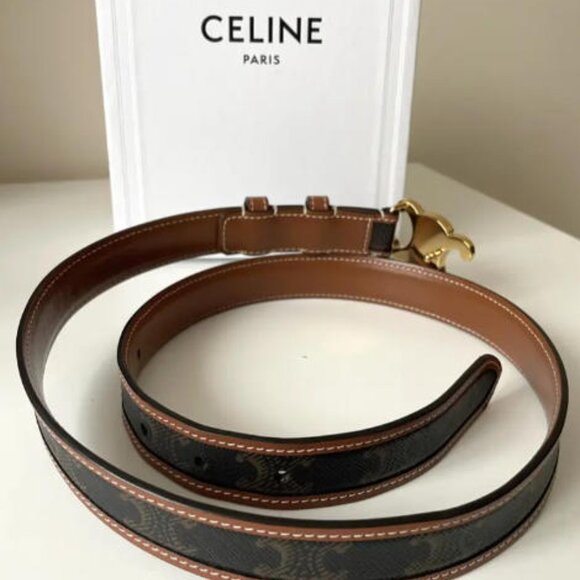Celine Triomphe Canvas Belt 25mm - New with Box - Picture 7 of 8
